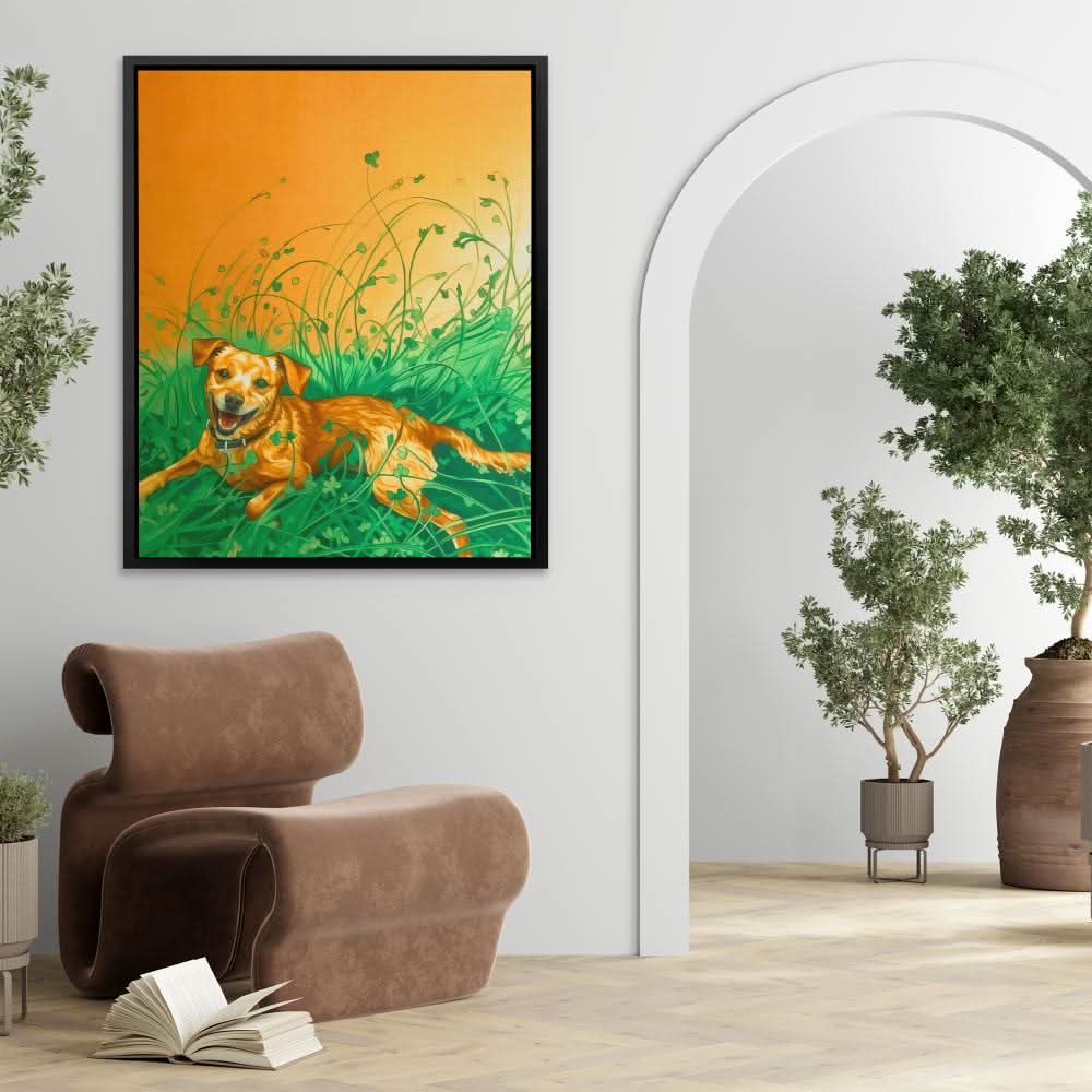 Lucky Dog - Colorful Wall Art for Hallway