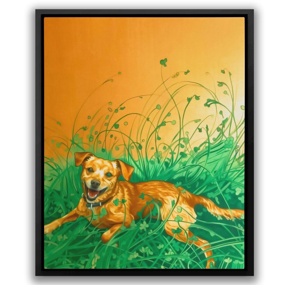 Lucky Dog - Colorful Dog Canvas Print