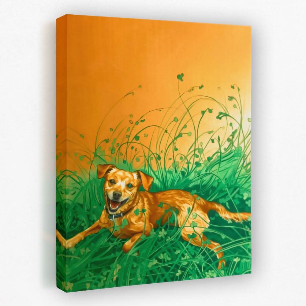 Lucky Dog - Animals Canvas Wall Art