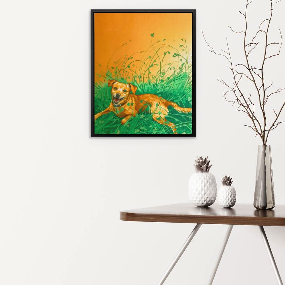 Lucky Dog - Colorful Canvas Wall Art