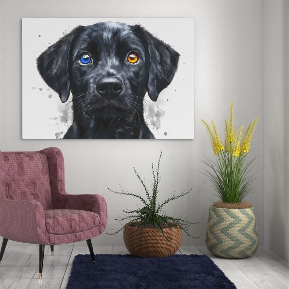 Lucky Eye - Modern Black Canvas Wall Art