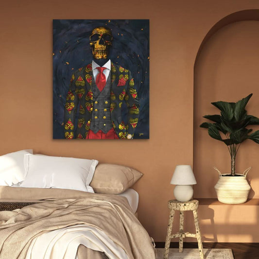 Lucky Skull - Wall Art in Black Frame