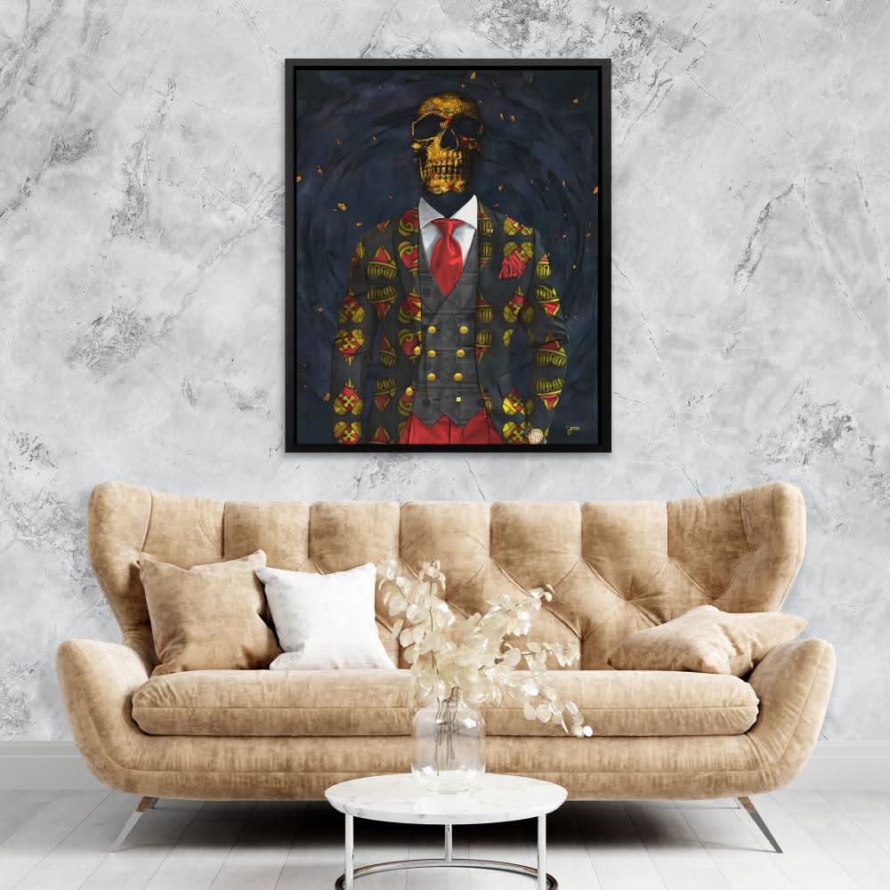 Lucky Skull - Black Wall Art