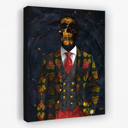 Lucky Skull - Dark Academia Canvas Wall Art