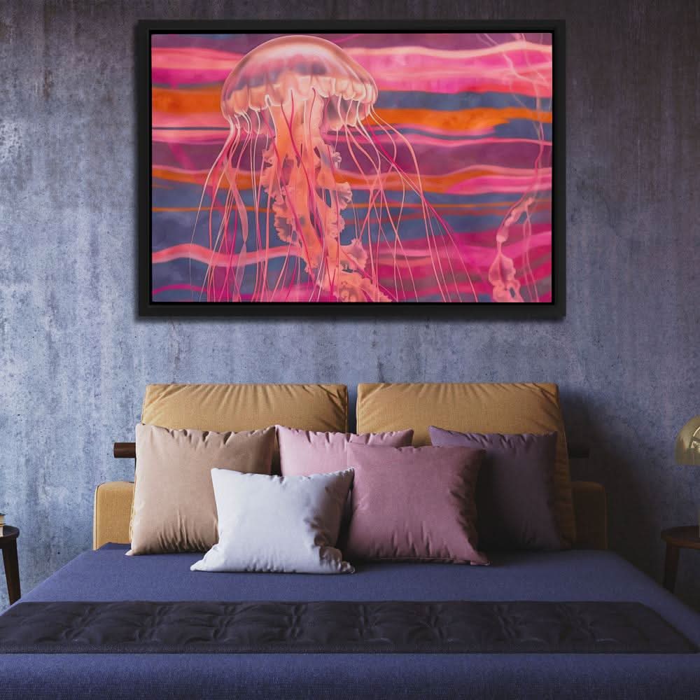 Luminous Jellyfish - Colorful Wall Art for Home Office