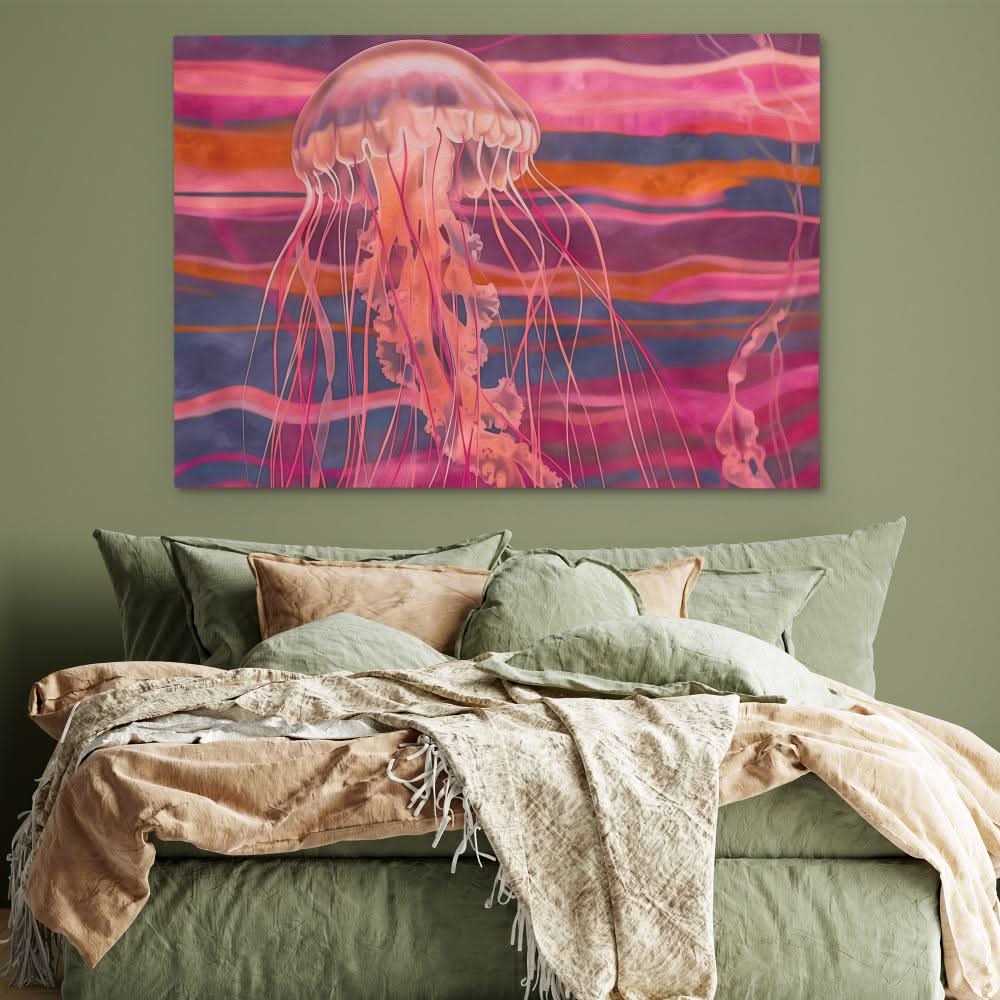 Luminous Jellyfish - Modern Colorful Canvas Wall Art