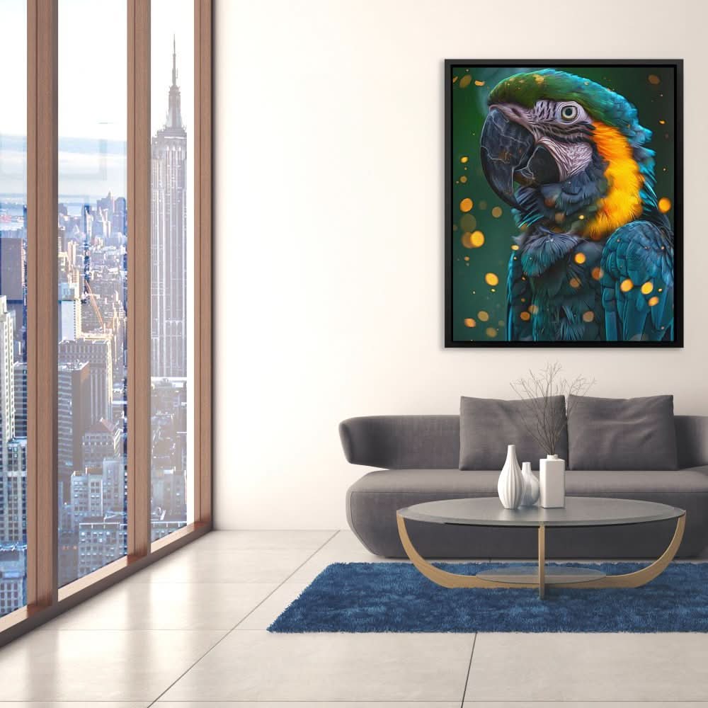 Luminous Perch - Colorful Bird Canvas Print
