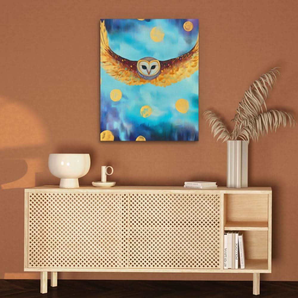 Lunar Owl - Animals Art for Bedroom