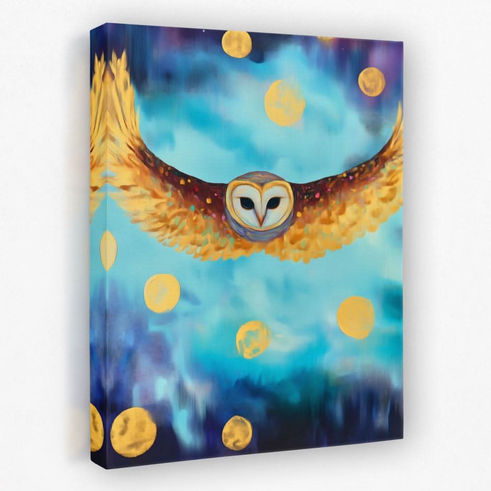 Lunar Owl - Animals Canvas Wall Art