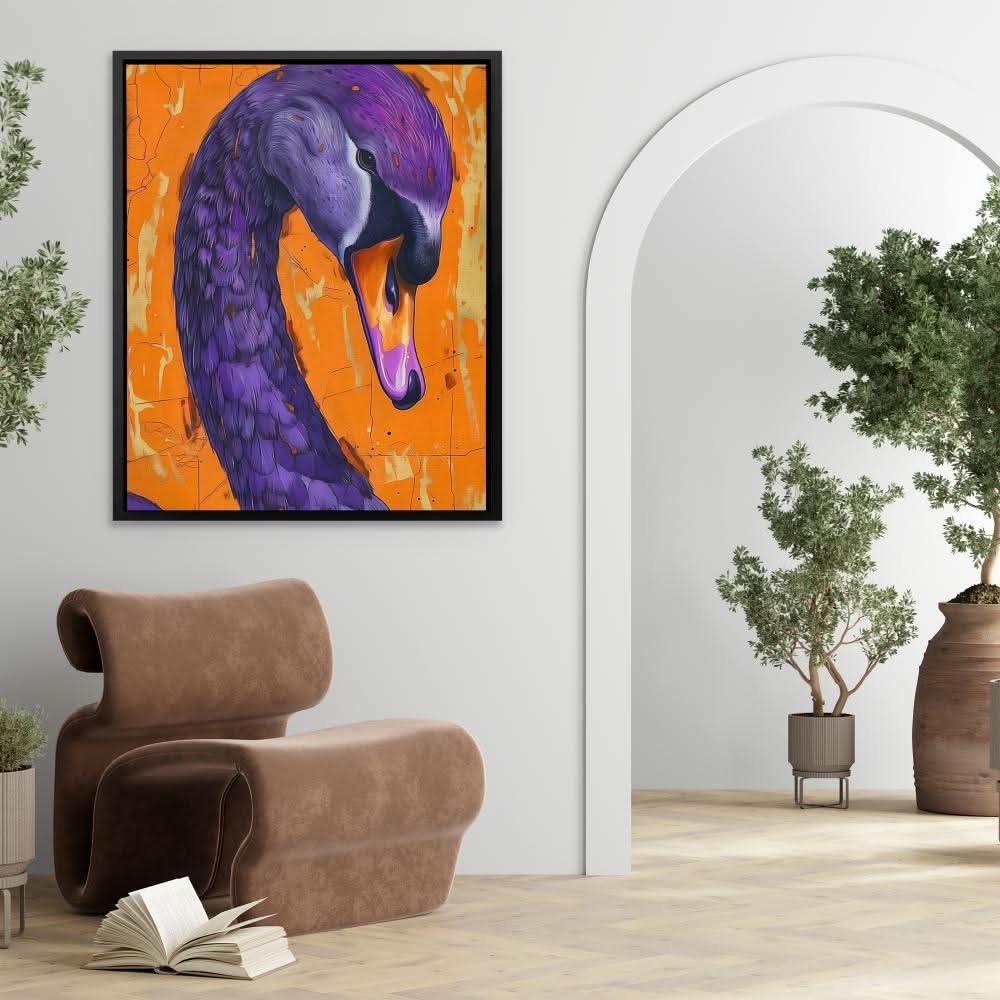 Lunar Swan - Colorful Wall Art for Home Office
