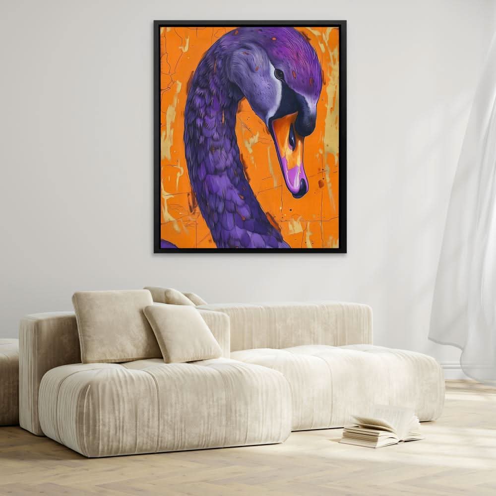 Lunar Swan - Large Modern Canvas Print