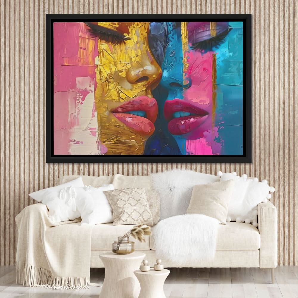 Luscious Lady Lips - Blue Wall Art