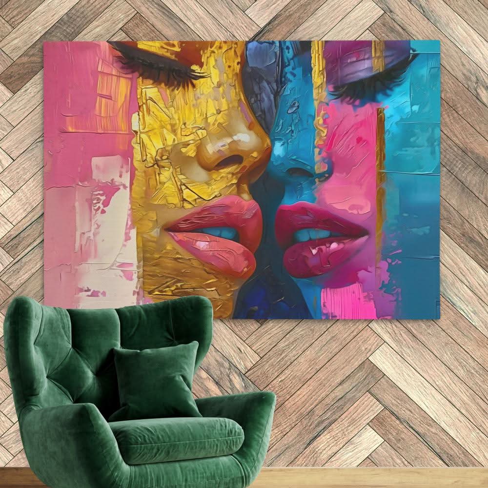 Luscious Lady Lips - Large Abstract Canvas Print