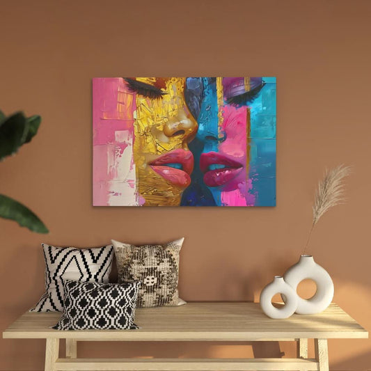 Luscious Lady Lips - Abstract Wall Art in Black Frame