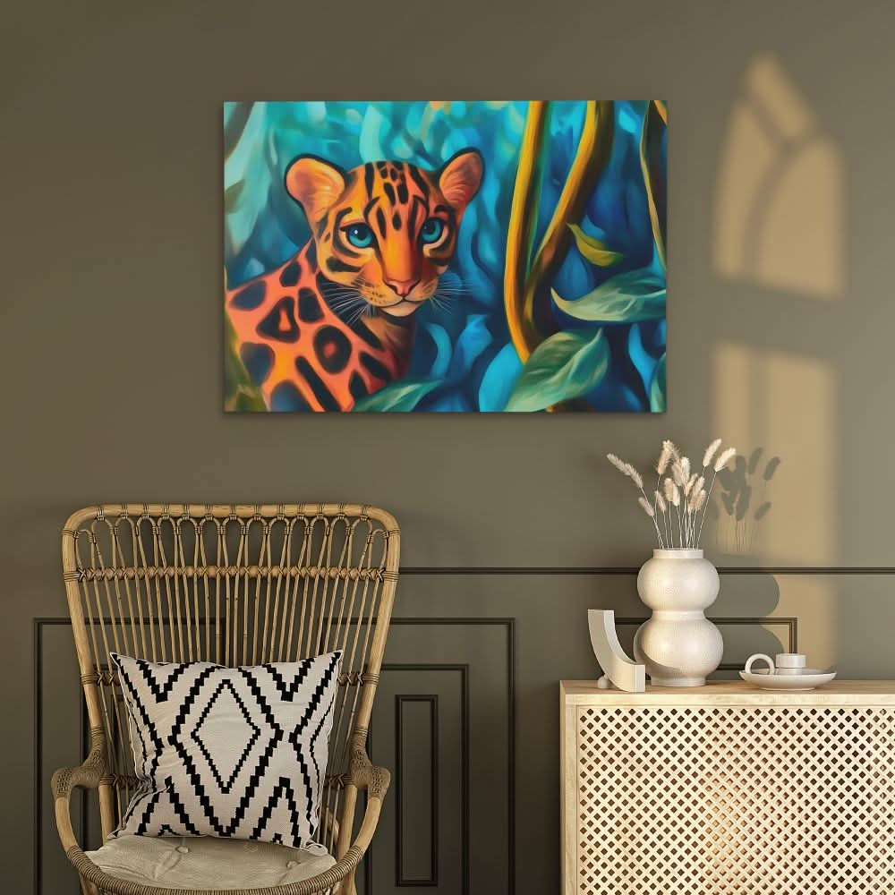 Luscious Leopard - Maximalist Wall Art in Black Frame