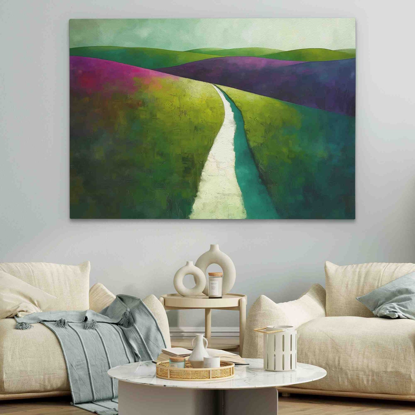Lush Fields - Large Abstract Canvas Print