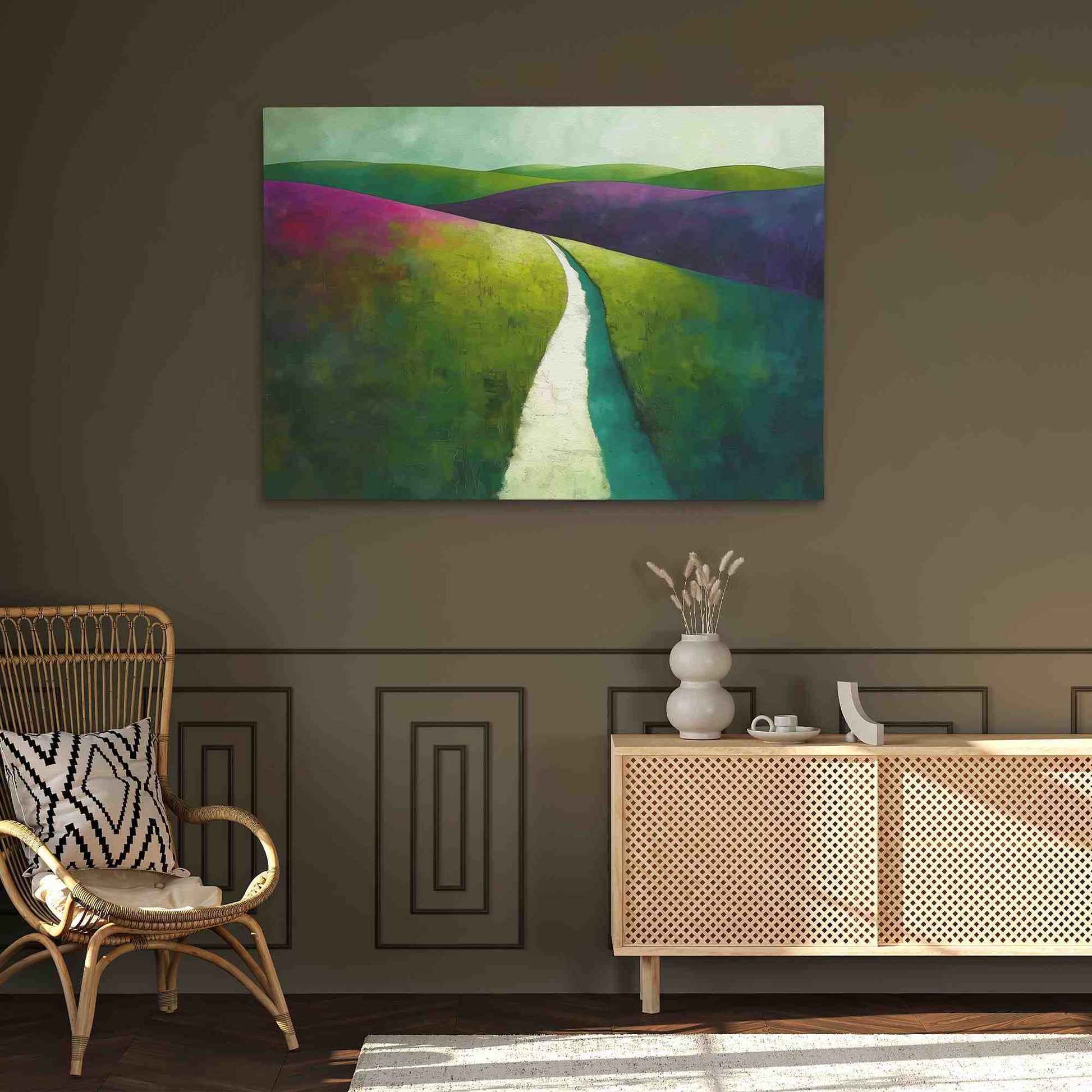 Lush Fields - Green Wall Art for Living Room