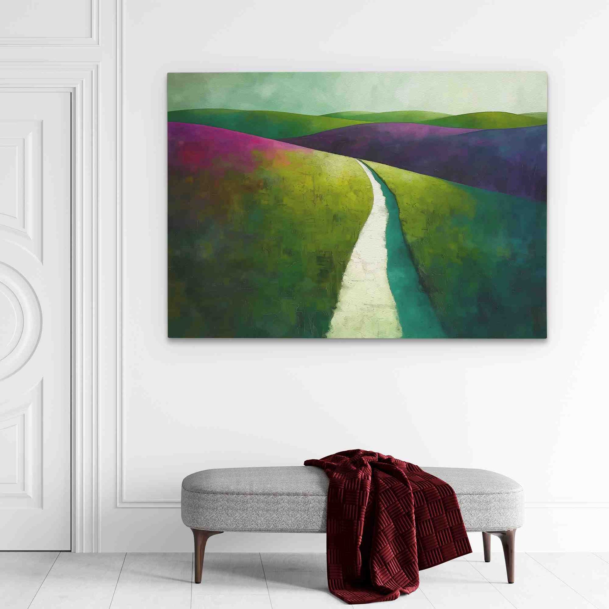 Lush Fields - Abstract Green Canvas Wall Art