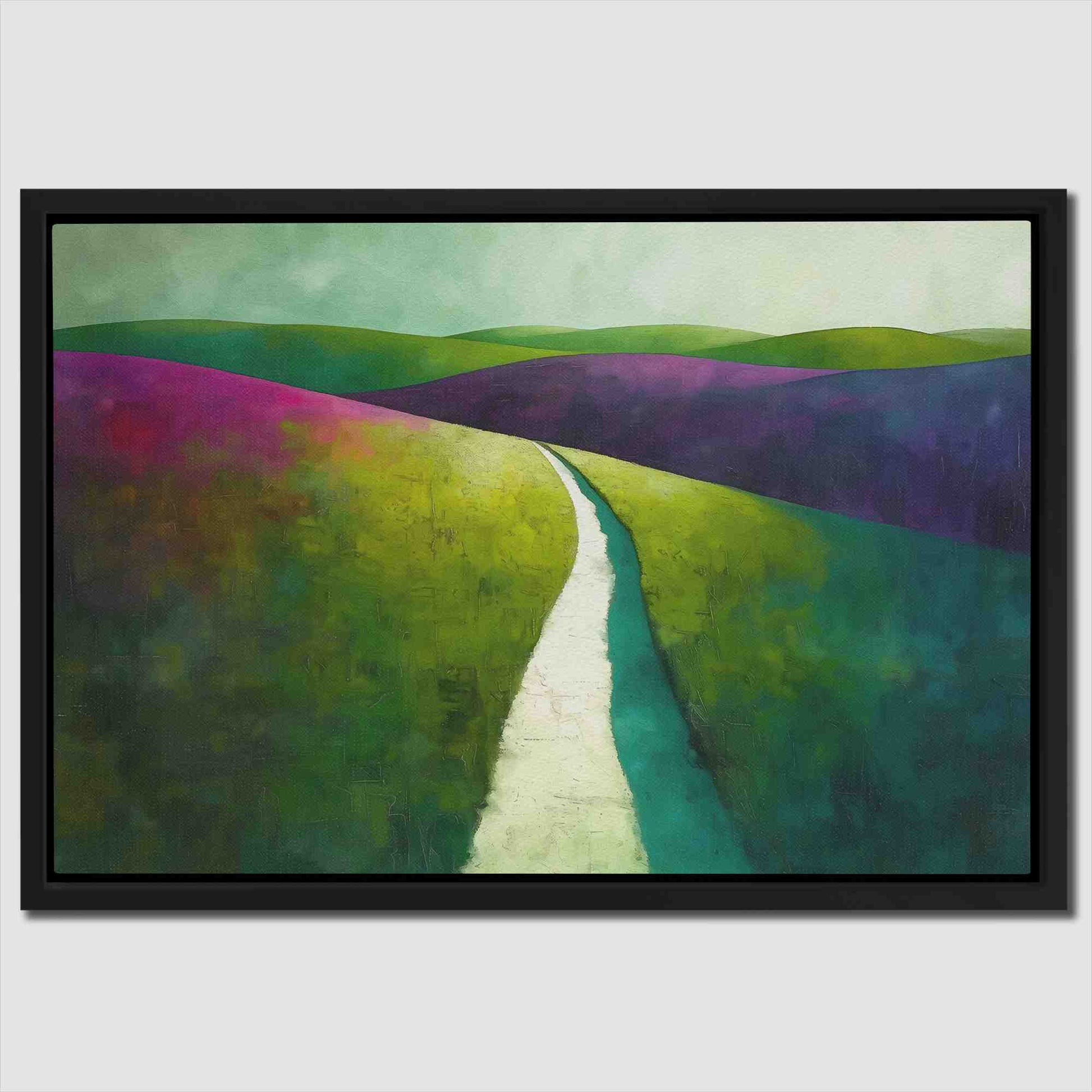 Lush Fields - Landscapes Wall Art in Black Frame