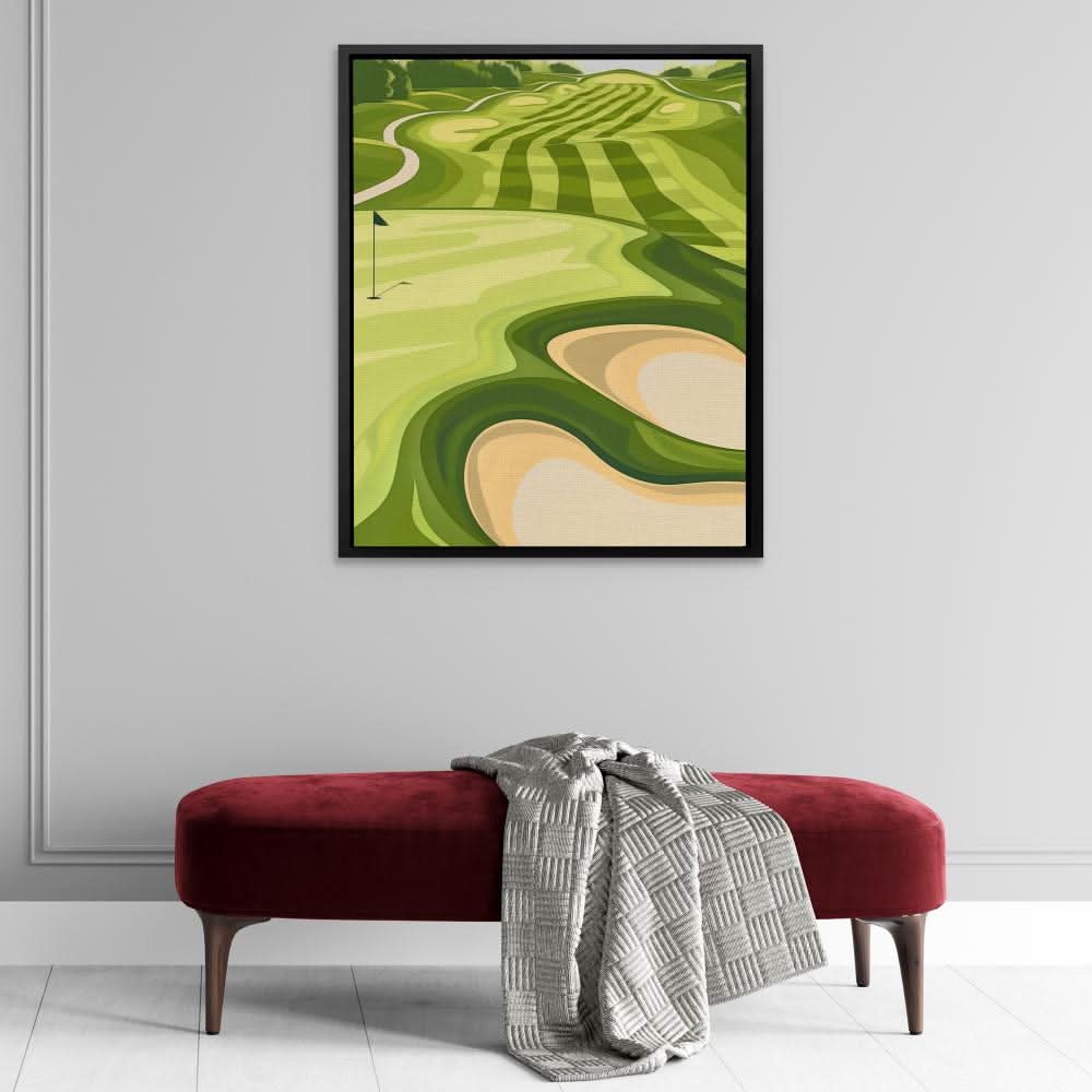 Lush Green Fairways - Large Modern Canvas Print