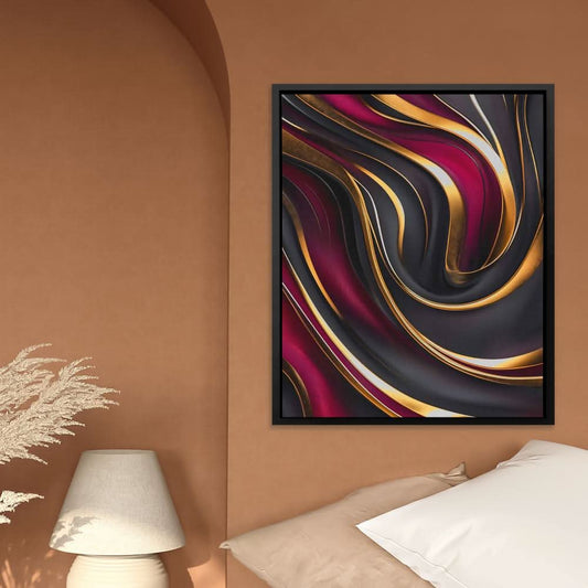 Luxurious Bursts - Abstract Wall Art in Black Frame