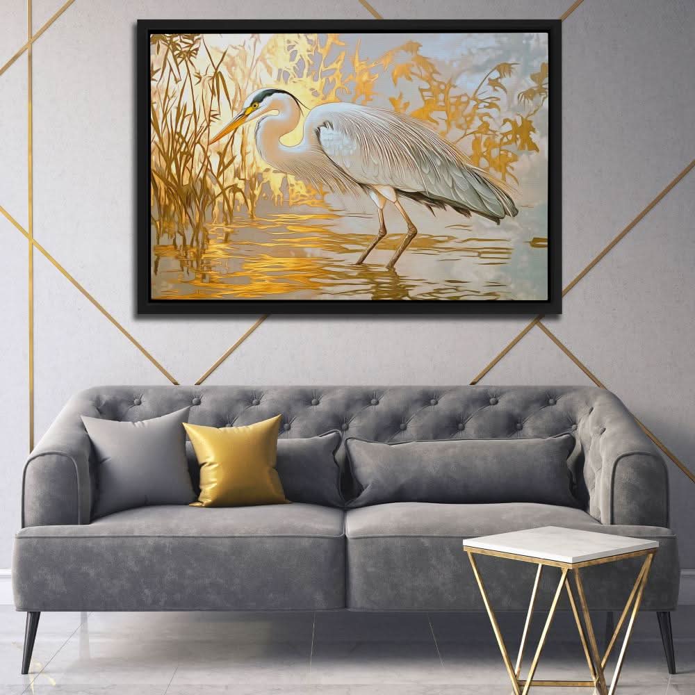 Luxurious Heron - Large Modern Canvas Print