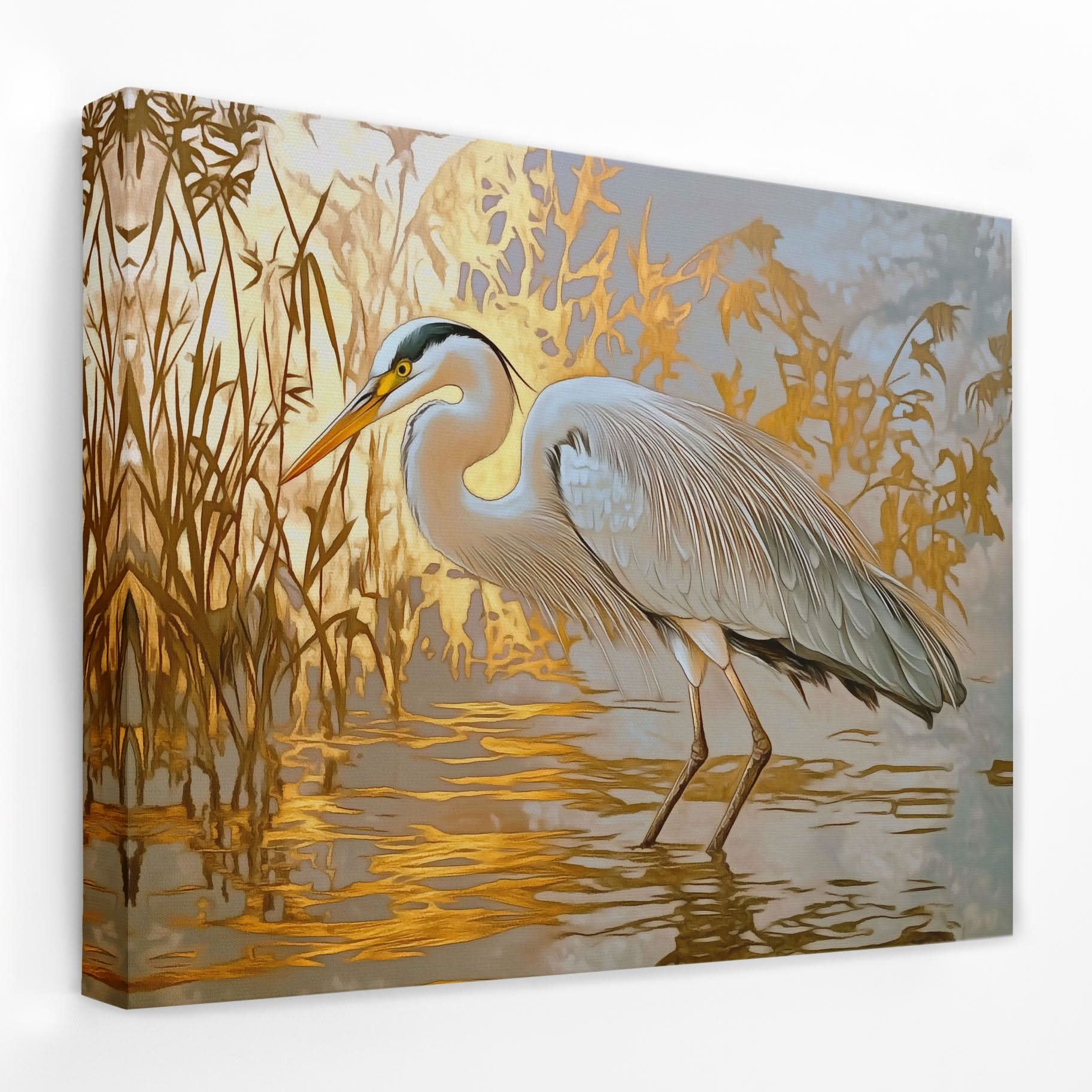 Luxurious Heron - Animals Canvas Wall Art