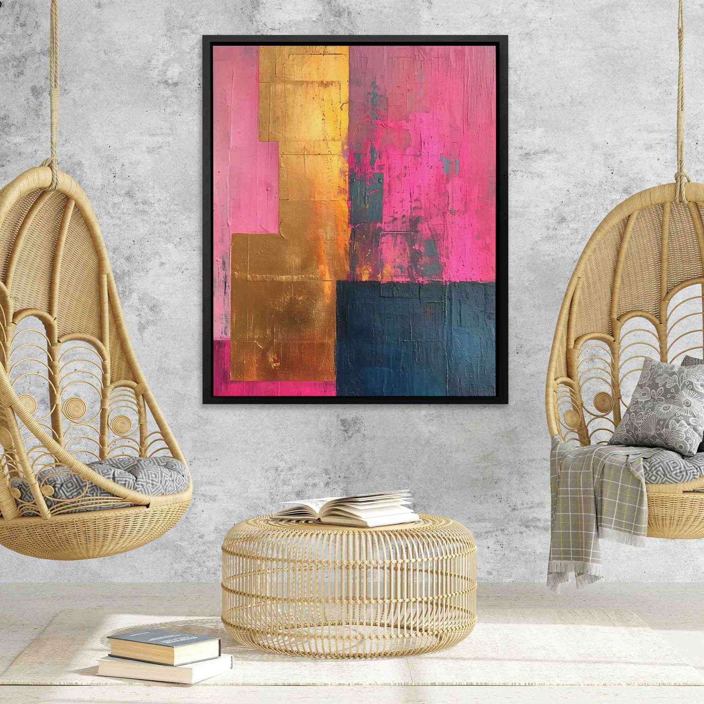 Luxurious Pink - Large Abstract Canvas Print