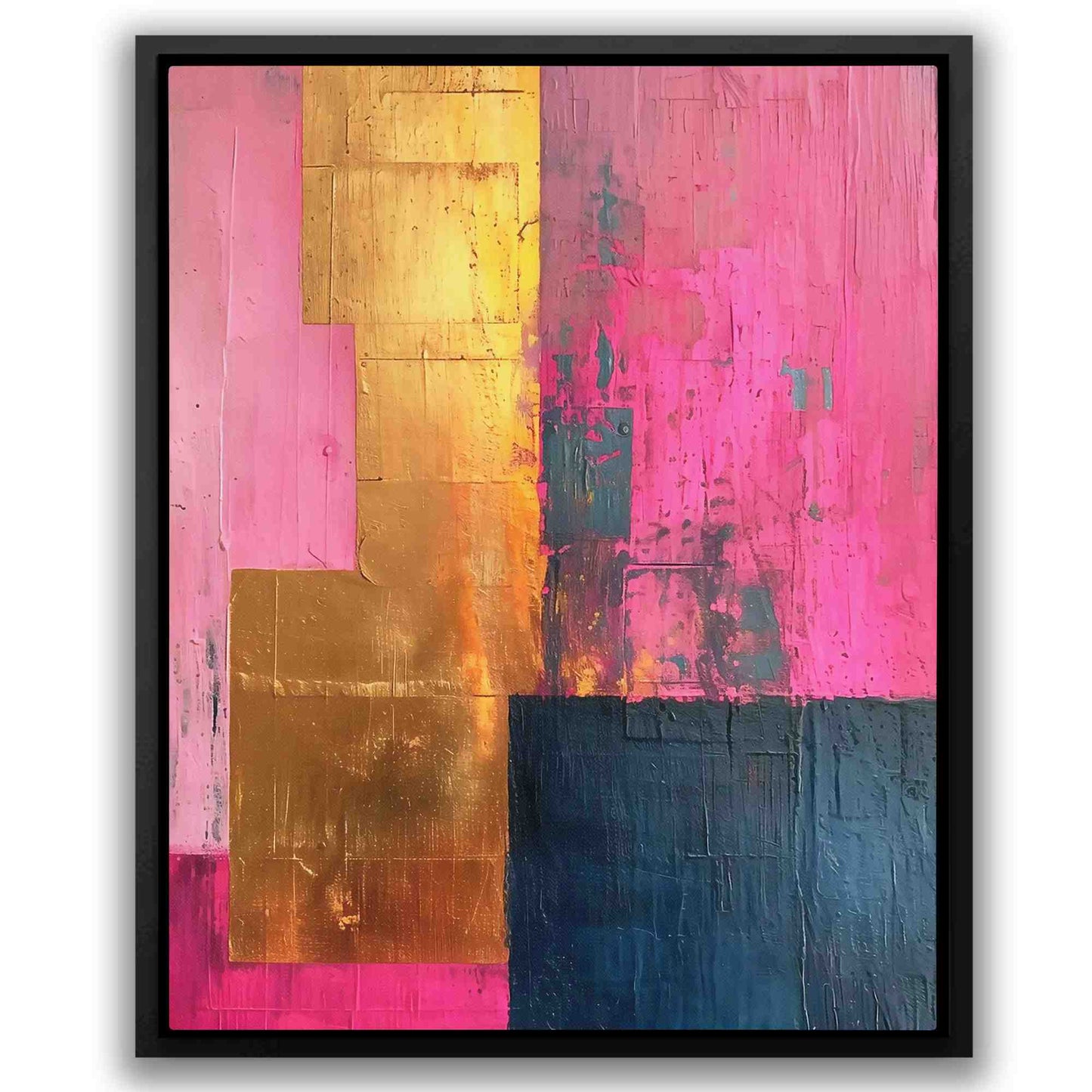 Luxurious Pink - Black Canvas Print
