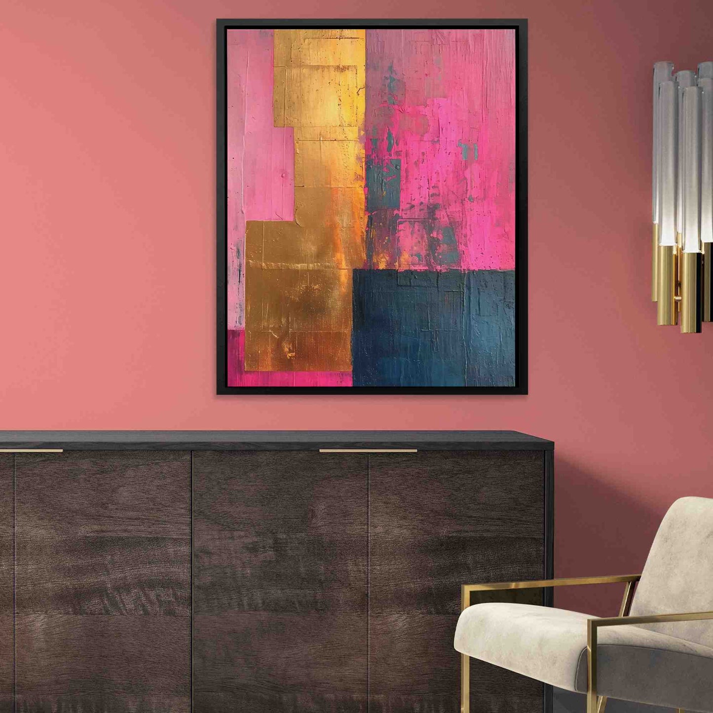 Luxurious Pink - Vertical Art for Living Room