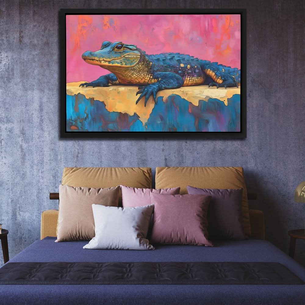 Luxury Crocodile - Maximalist Colorful Canvas Wall Art