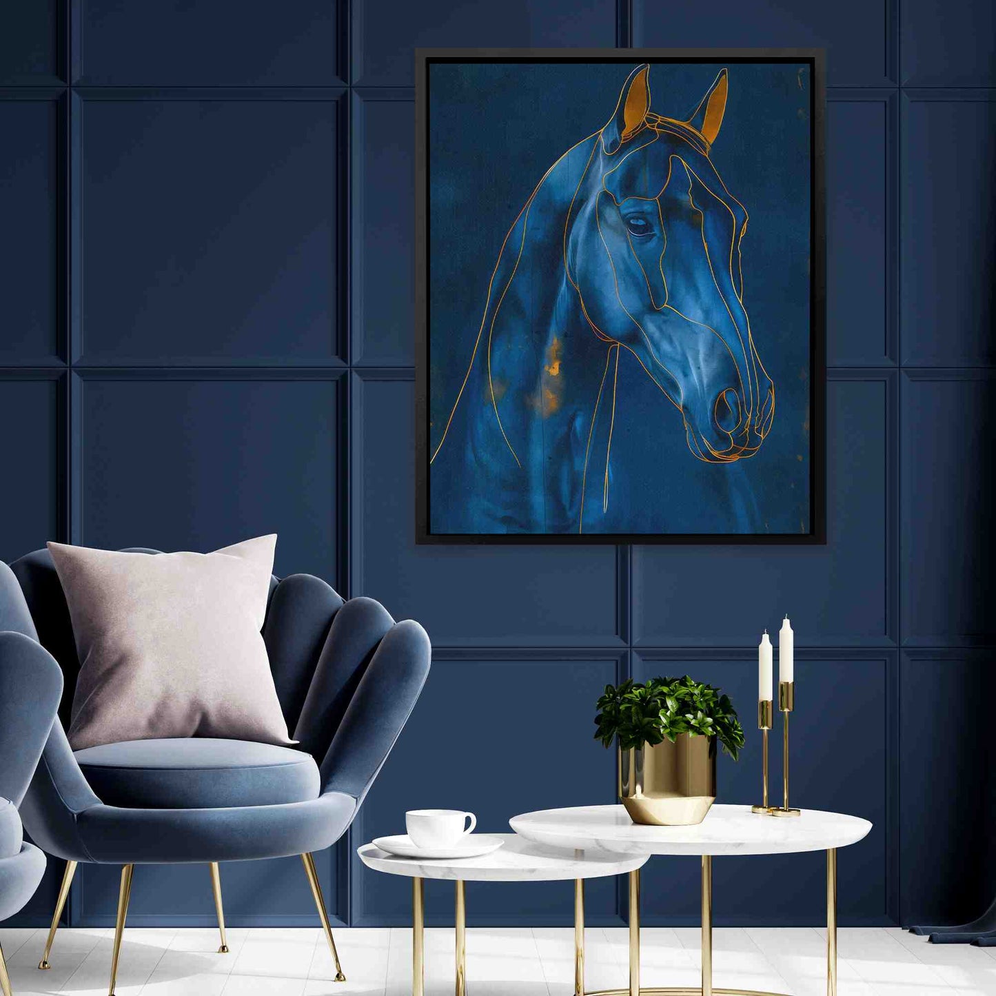 Luxury Horse - Farm Wall Art in Black Frame