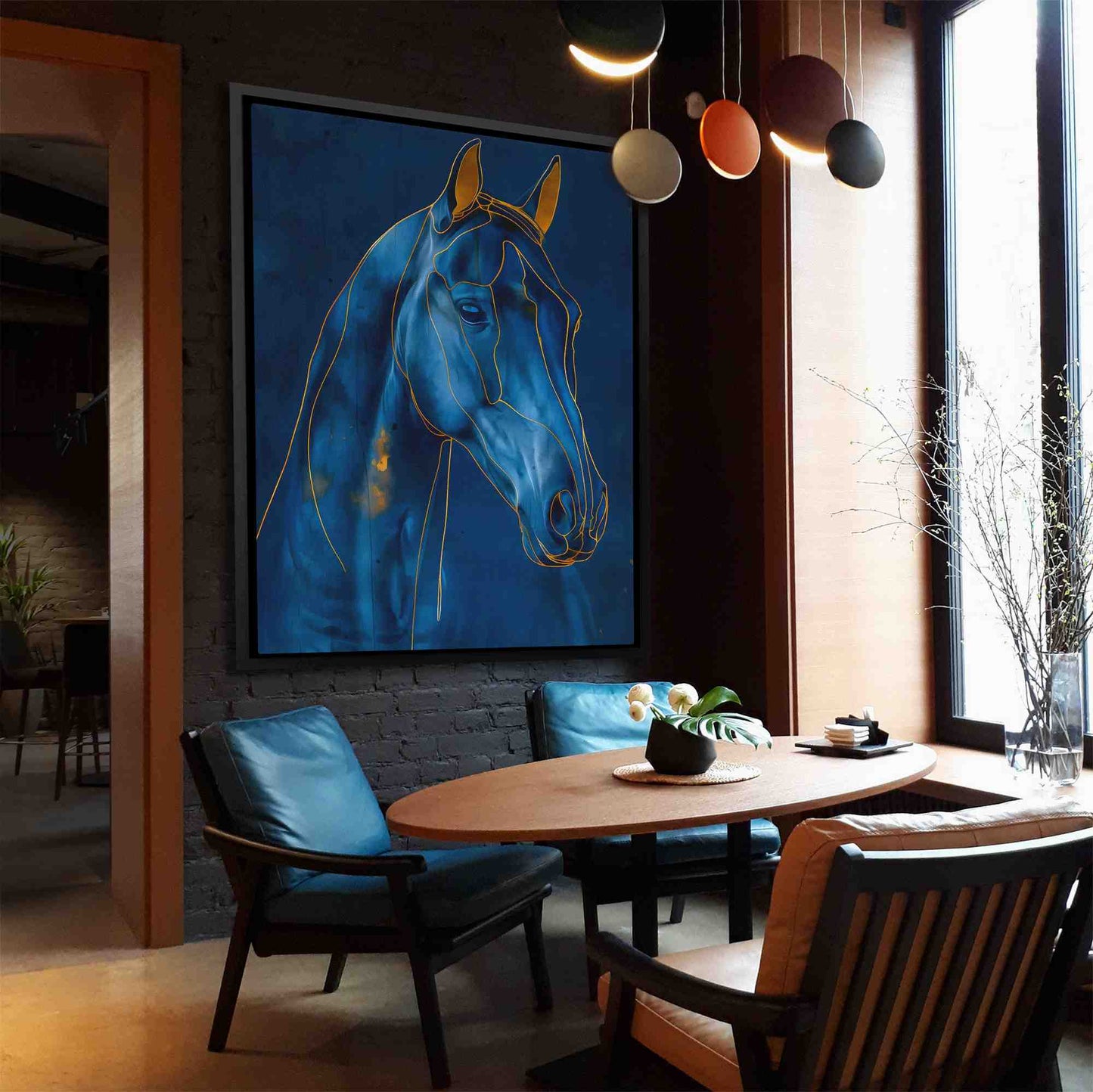 Luxury Horse - Blue Wall Art for Living Room
