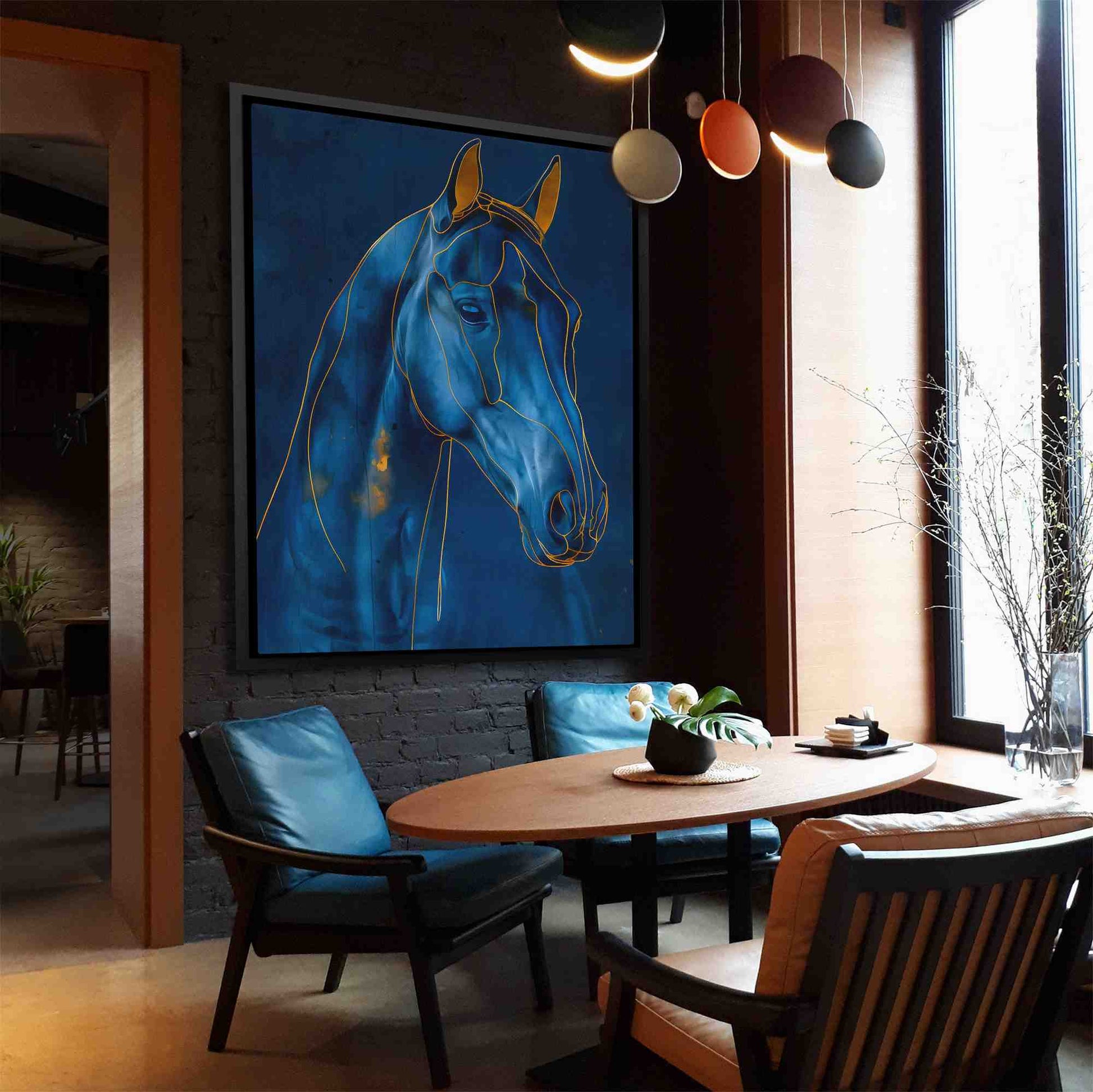Luxury Horse - Blue Wall Art for Living Room