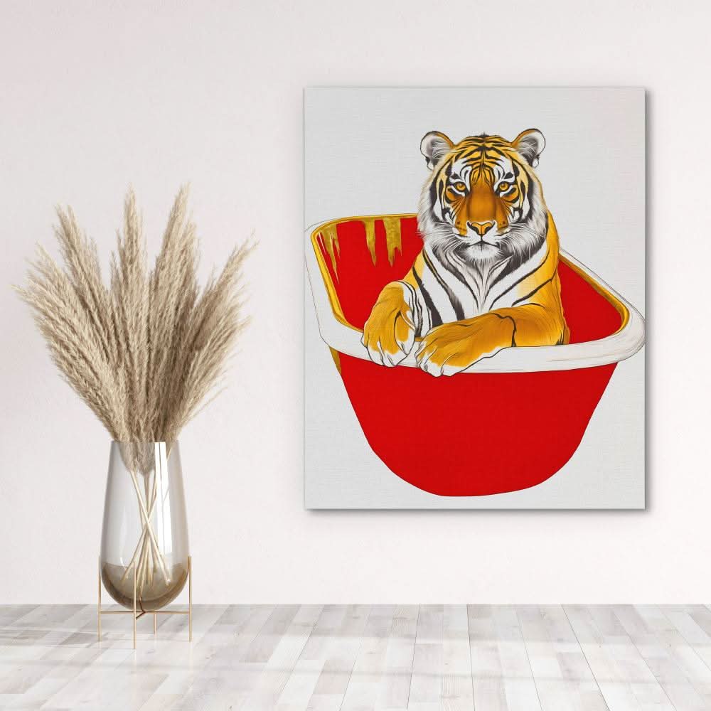Luxury Tiger Bath - Animals Art for Bathroom