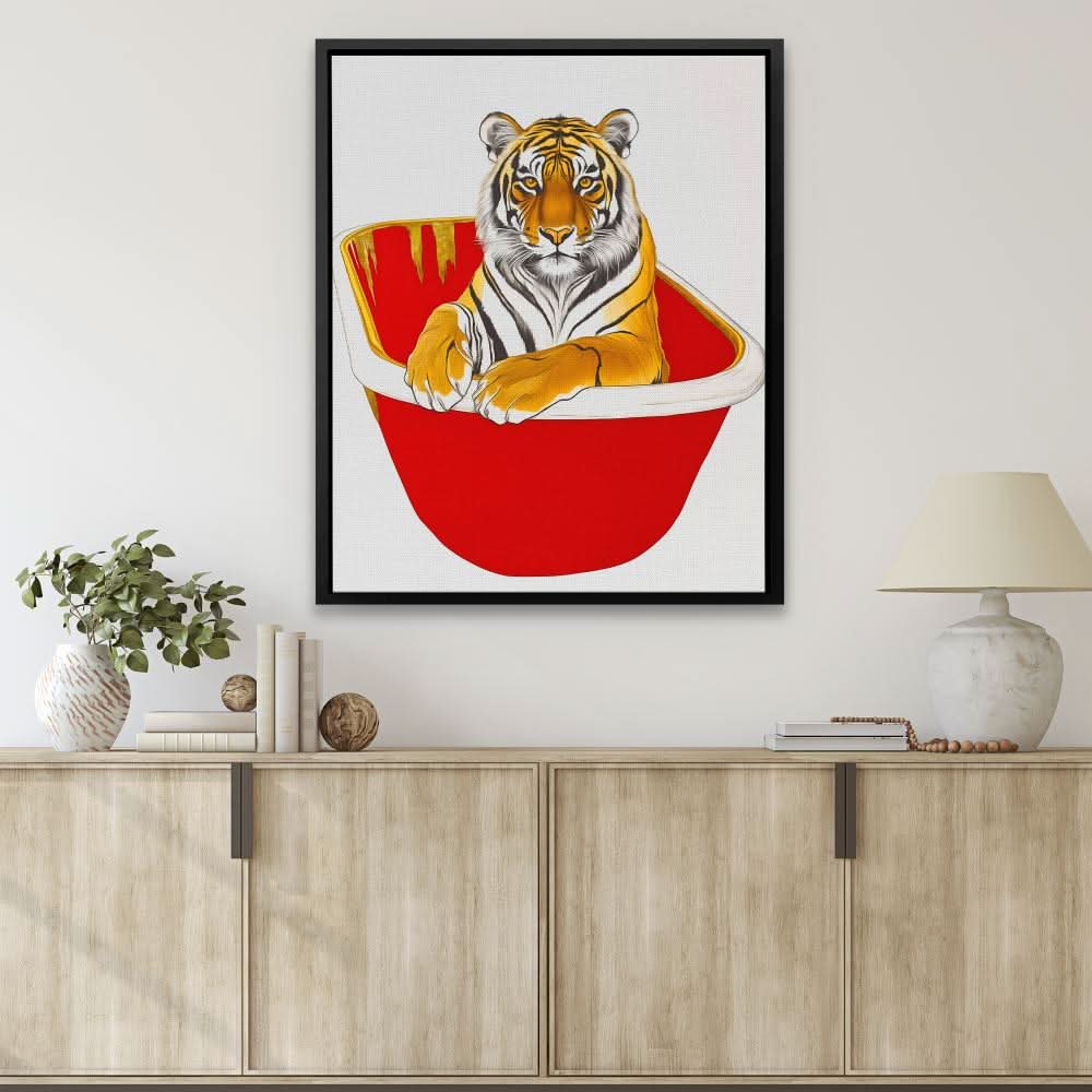 Luxury Tiger Bath - Maximalist Wall Art Print