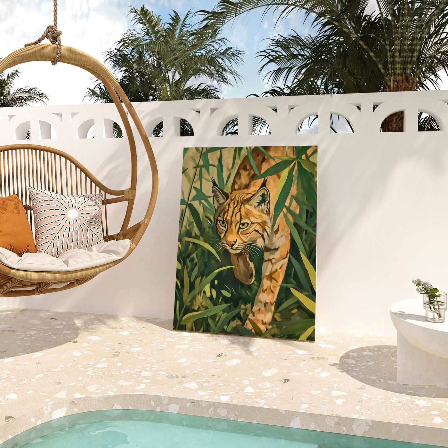 Lynx Jungle Stalker - Wall Art in Black Frame