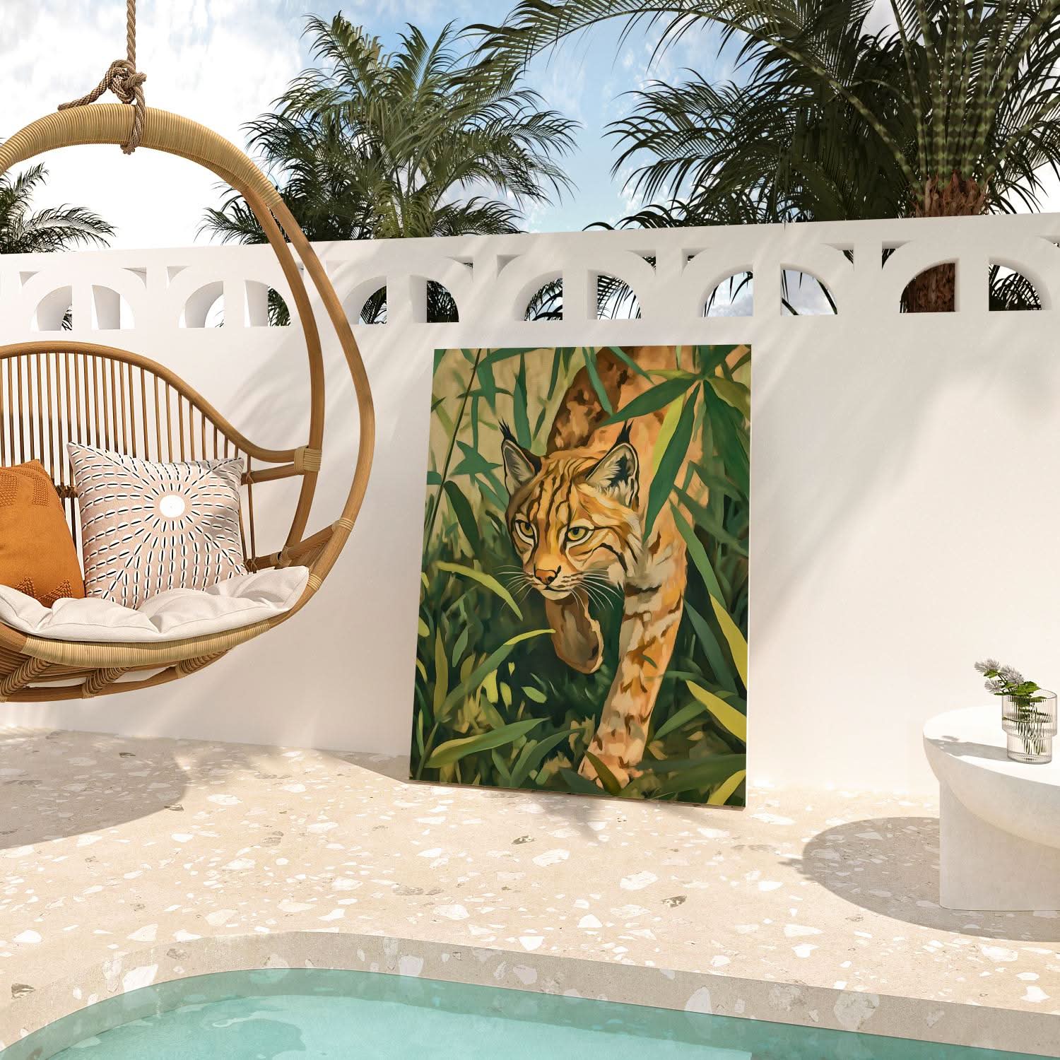 Lynx Jungle Stalker - Wall Art in Black Frame