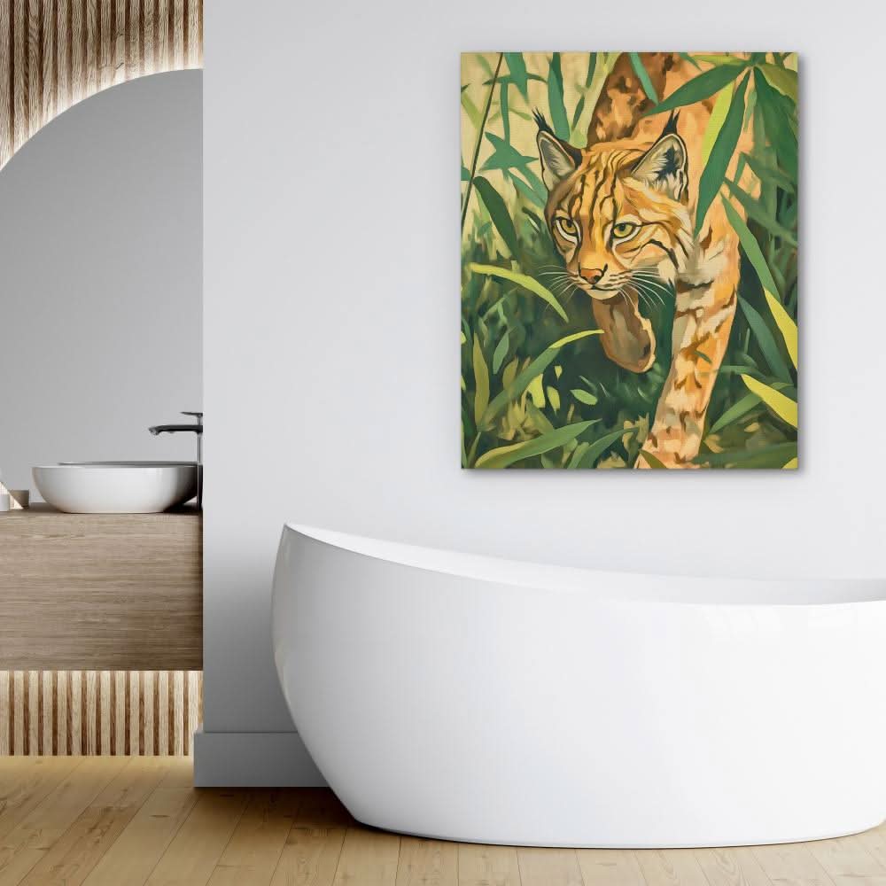 Lynx Jungle Stalker - Earth Tones Big Cat Canvas Print
