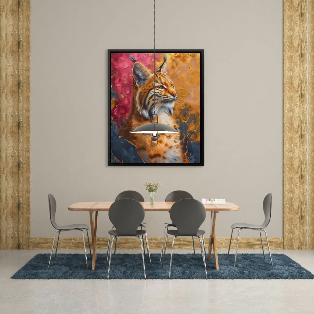 Lynx Portrait - Gold Wall Art for Living Room