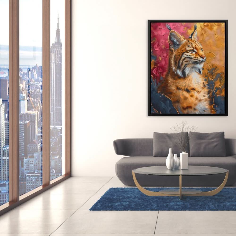 Lynx Portrait - Gold Big Cat Canvas Print