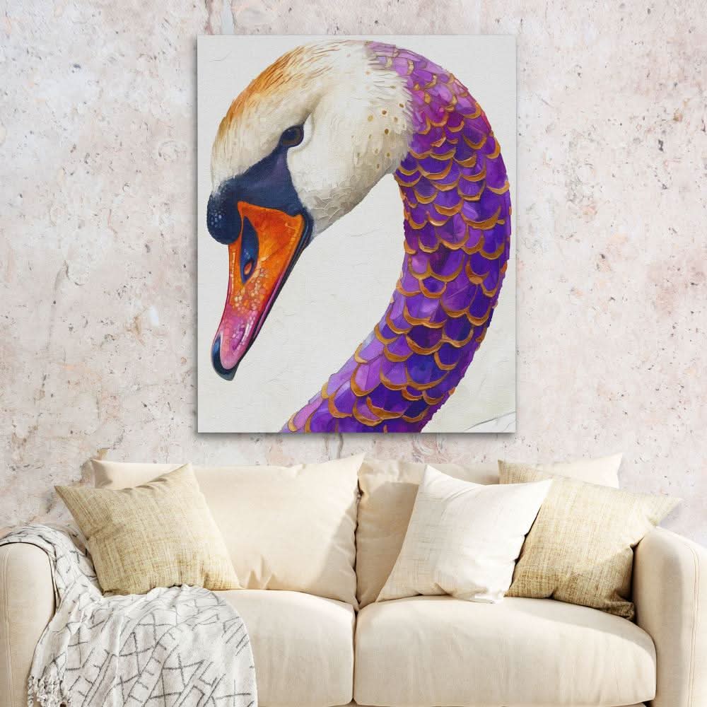 Magenta Swan - Colorful Wall Art for Bedroom