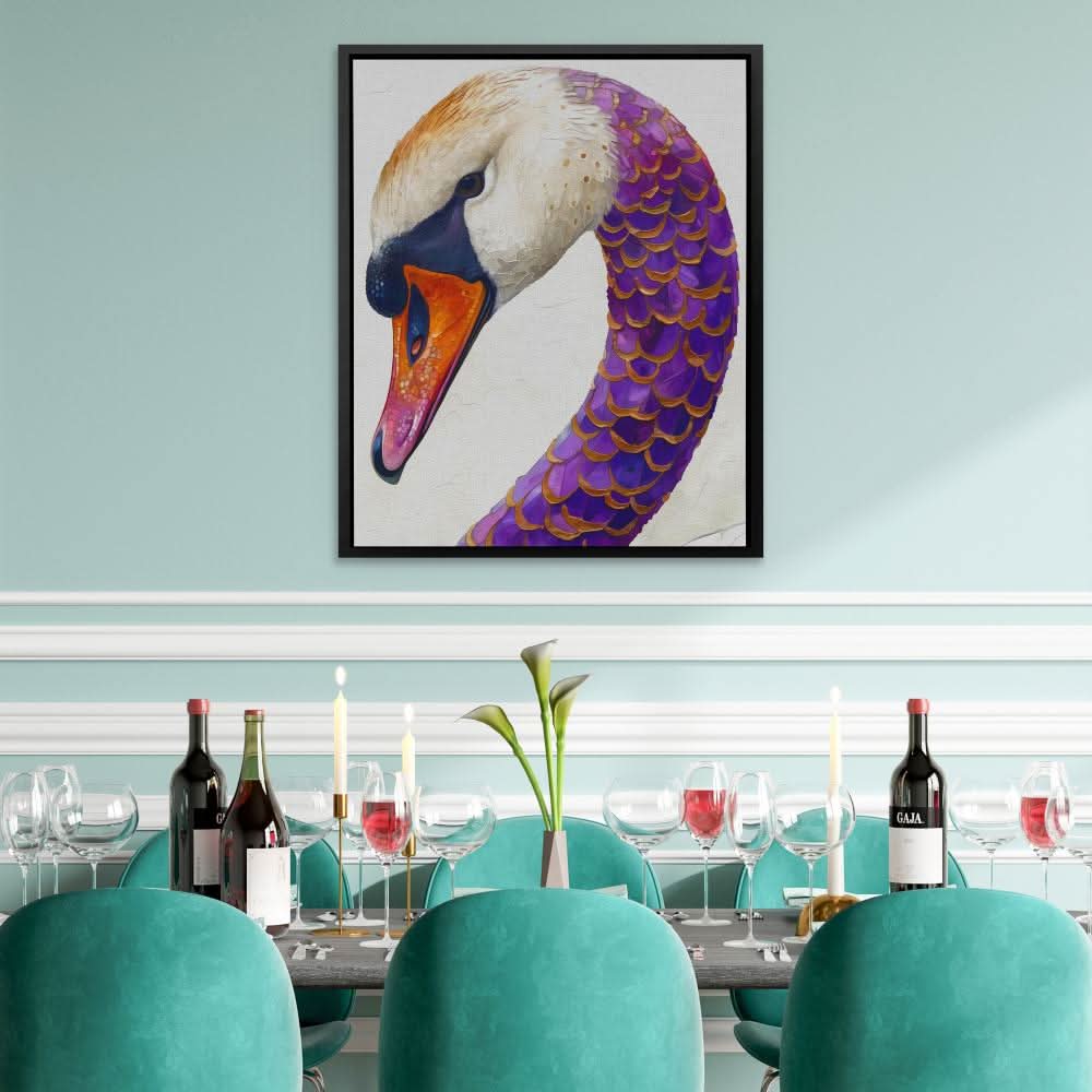 Magenta Swan - Animals Art for Bedroom