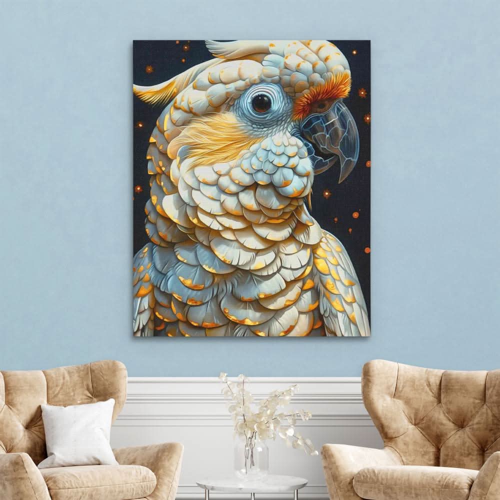 Magical Parrot - Gold Wall Art for Hallway