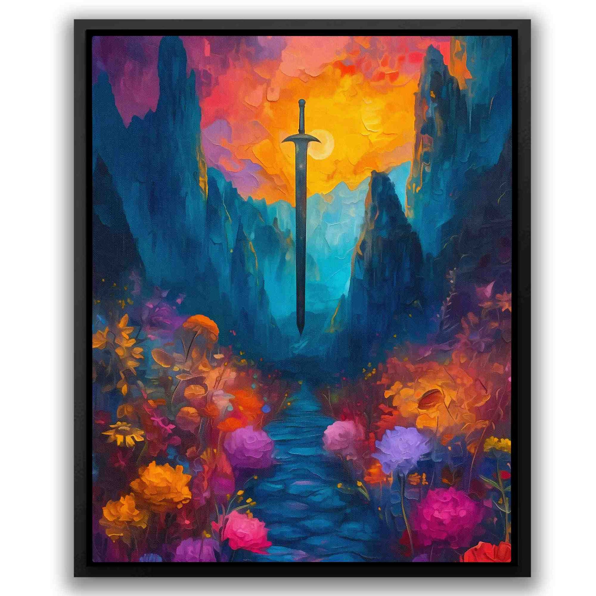 Magical Sword - Colorful Medieval Canvas Print