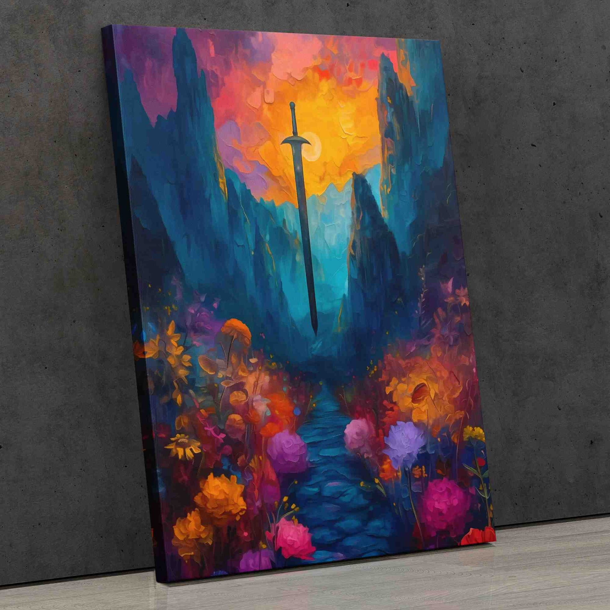 Magical Sword - Surrealism Colorful Canvas Wall Art