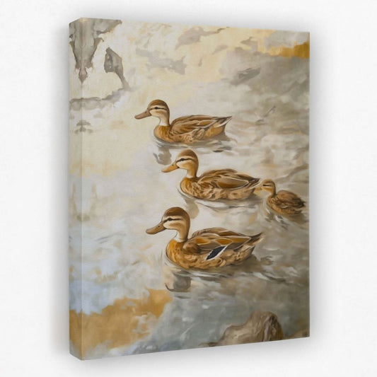 Mallard Ducklings - Animals Canvas Wall Art
