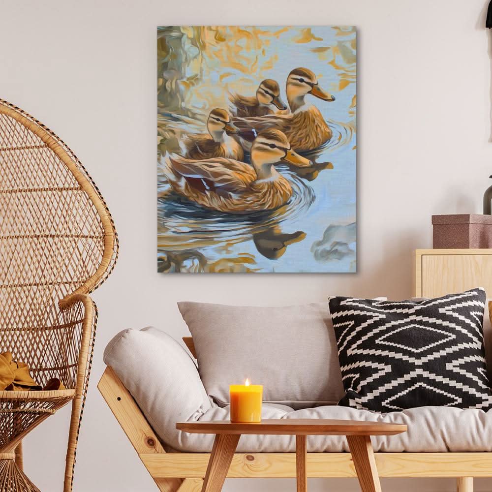 Mallard Family - Animals Art for Living Room