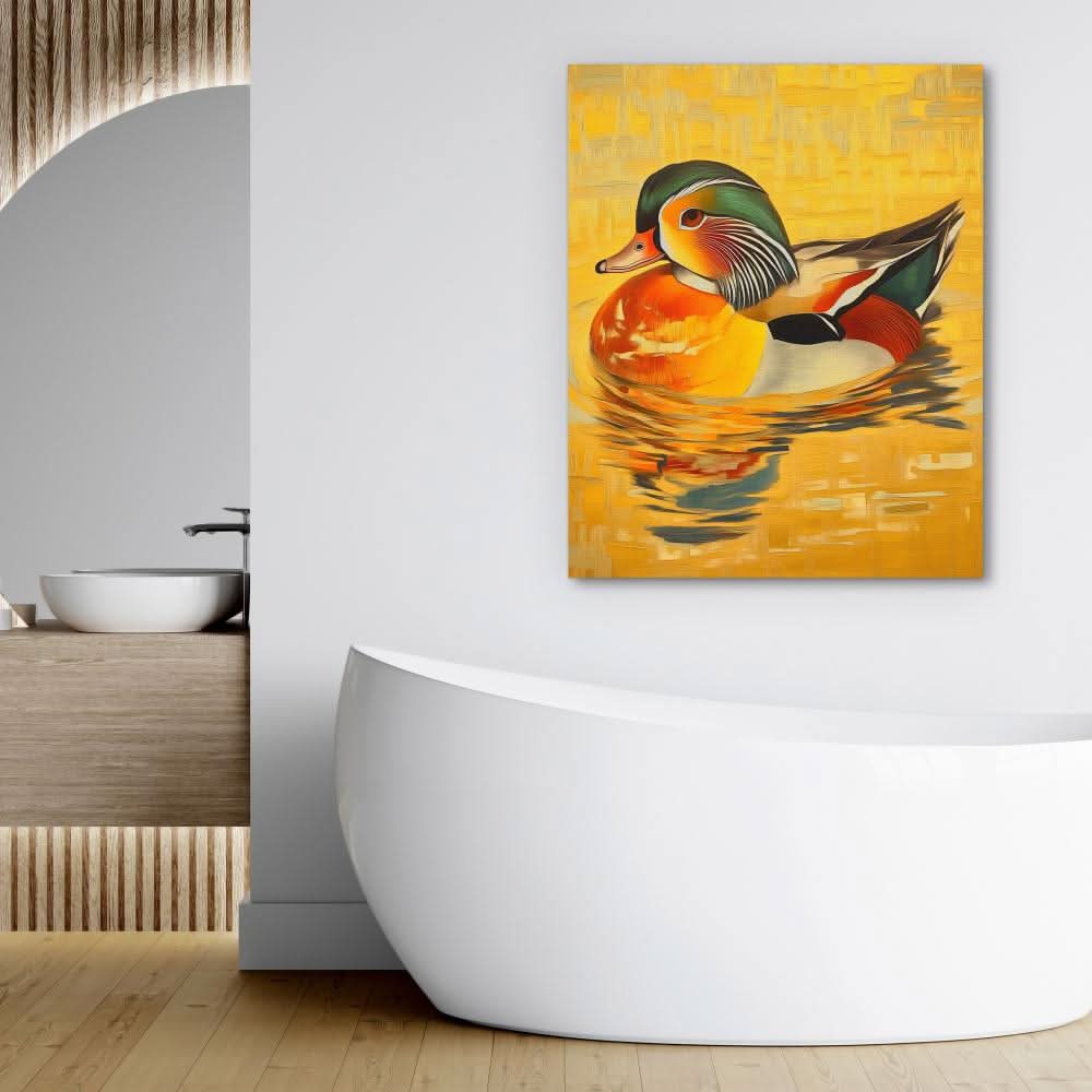 Mandarin Duck Glow - Colorful Duck Canvas Print