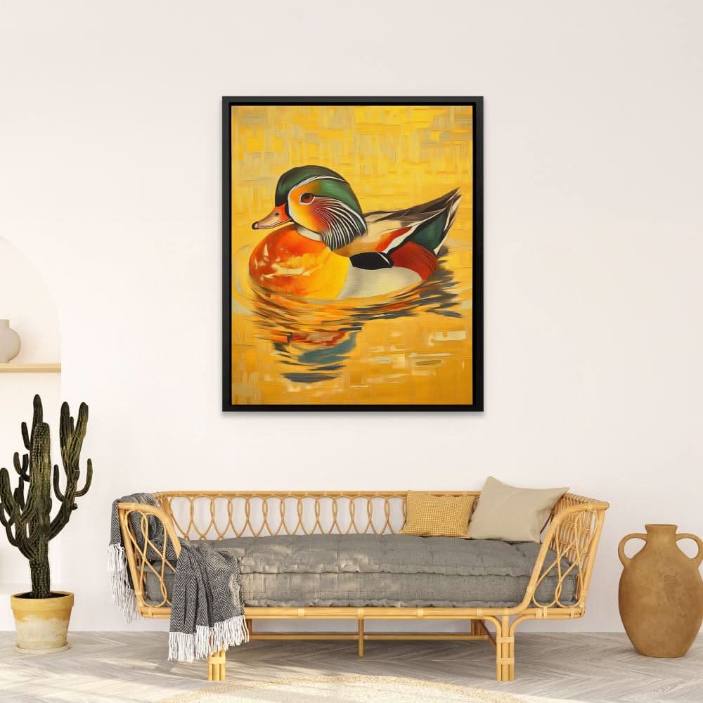 Mandarin Duck Glow - Animals Art for Dining Room